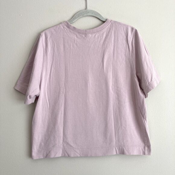 Uniqlo Womens Small Pink Short Sleeve Shirt 100% Cotton Casual Basic Minimalist - Picture 6 of 8